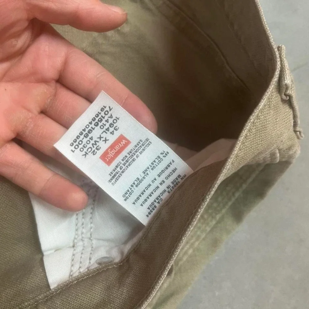 Vintage wrangler men's tan carpenter pants workwear loop 34